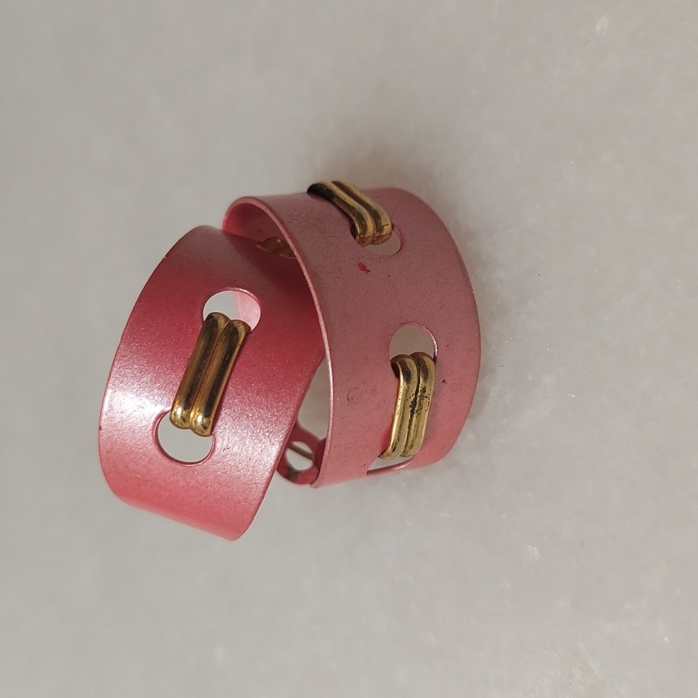 Vintage enamel hoop earrings